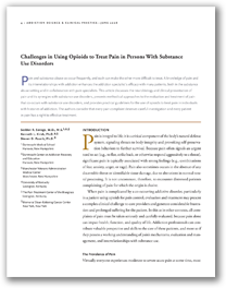 NIDA - Treating Pain in Persons With Substance Use Disorders